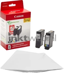 Canon 585/CL-586 Photo Value Pack zwart en kleur Combined box and product