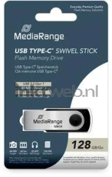 MediaRange USB C Stick-3.2 Gen1-128GB zilver Front box
