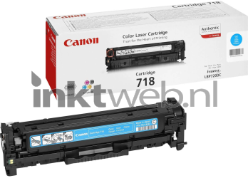 Canon 718 cyaan Combined box and product