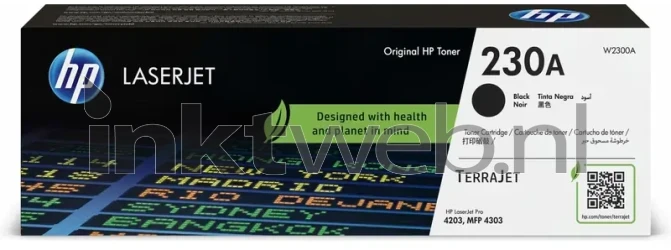 HP W2300A zwart Front box