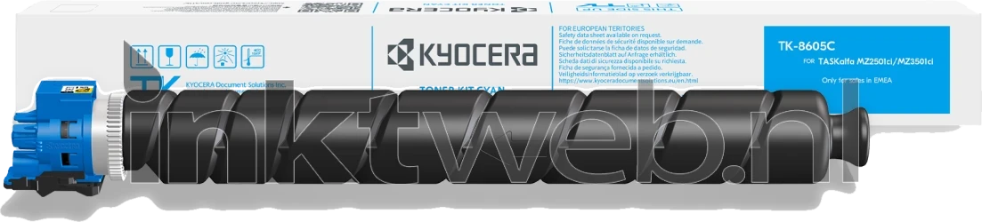 Kyocera Mita TK-8605C cyaan Combined box and product