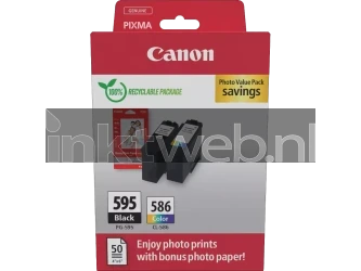 Canon PG-595/CL-586 photo value pack zwart en kleur Front box