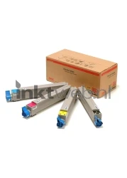 Oki C9600/C9650/C9800/C9850 toner multipack zwart en kleur Combined box and product