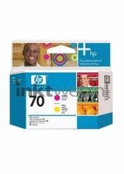 HP 70 printkop magenta en geel Front box