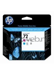 HP 72 printkop magenta en cyaan Front box