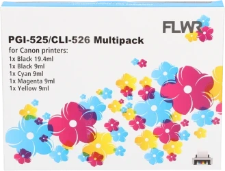 FLWR Canon CLI-526 Multipack zwart en kleur Front box