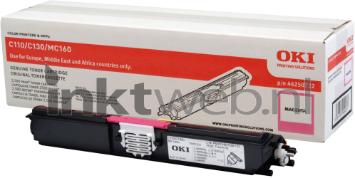 Oki C110/C130/MC160 HC Toner magenta Combined box and product