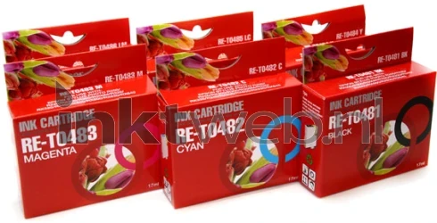 Huismerk Epson T0487 multipack zwart en kleur Front box