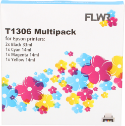 FLWR Epson T1306 Multipack zwart en kleur Front box