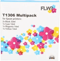 FLWR Epson T1306 Multipack zwart en kleur Front box