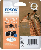 Epson T0711H twin pack (Anders Kapotte verpakking) zwart