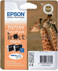 Epson T0711H twin pack zwart Front box