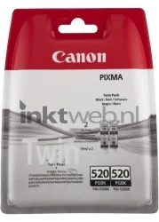 Canon PGI-520BK twinpack zwart Front box