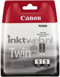 Canon PGI-5BK twinpack zwart Front box