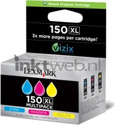 Lexmark 150XL multipack C/M/Y kleur Front box