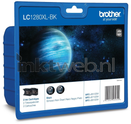 Brother LC-1280XLBK twinpack zwart Front box