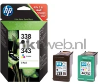 HP 338/343 (MHD Mar-20) zwart en kleur