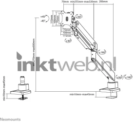 Neomounts Select NM-D775BLACK | Monitorarm met bureauklem zwart Product only