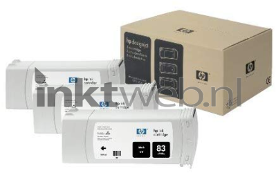 HP 83 3-pack zwart Combined box and product