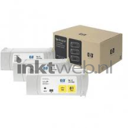 HP 81 3-pack geel Combined box and product