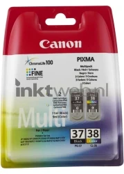 Canon PG-37 / CL-38 zwart en kleur Front box