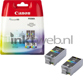 Canon CLI-36 twinpack kleur Combined box and product
