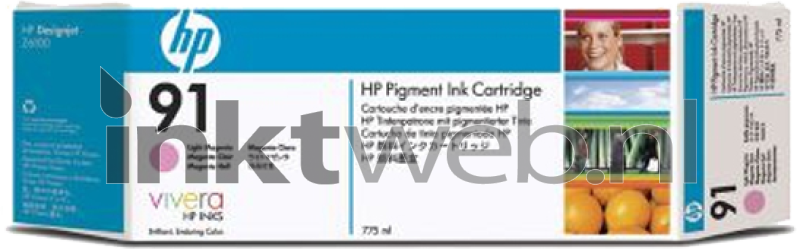 HP 91 3-pack licht magenta Front box