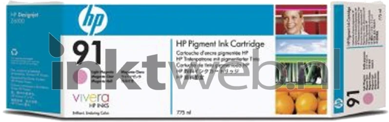 HP 91 3-pack licht magenta Front box