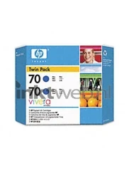 HP 70 Dubblepack licht cyaan Front box