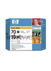 HP 70 Dubblepack foto zwart Front box