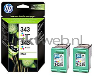 HP 343 Twinpack kleur Combined box and product