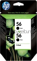HP 56 Duopack (Opruiming 2 x 1-pack) zwart