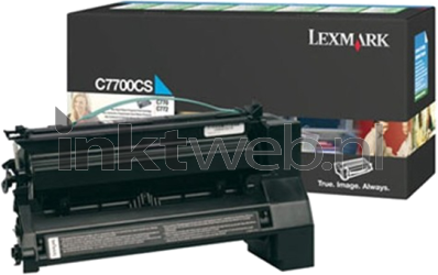 Lexmark C7700CS cyaan Combined box and product
