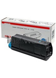 Oki C3100 Toner cyaan Combined box and product