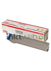 Oki C9600/C9650/C9800/C9850 Toner geel Combined box and product