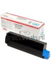 Oki 43034807 Toner cyaan Combined box and product