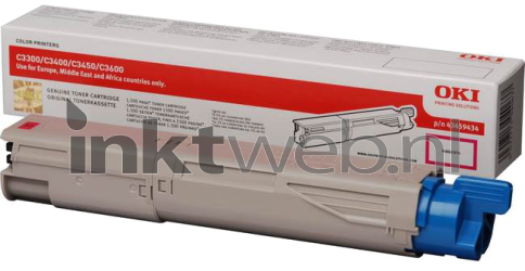 Oki C3300/C3400/C3450/C3600 Toner magenta Combined box and product