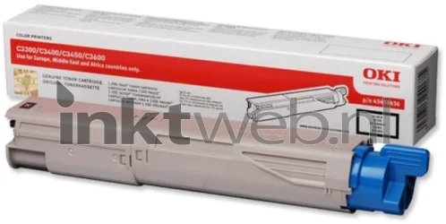 Oki C3300/C3400/C3450/C3600 Toner zwart Combined box and product