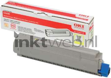 Oki C8600 / C8800 Toner geel Combined box and product