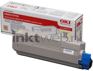 Oki C5850 / C5950 Toner geel Combined box and product