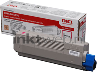 Oki C5850 / C5950 Toner magenta Combined box and product