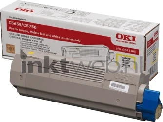 Oki C5650 / C5750 geel Combined box and product