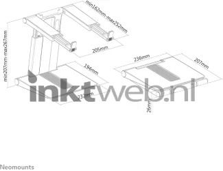 Neomounts NSLS200 | Opvouwbare laptopstandaard zilver Product only