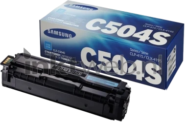 Samsung CLT-C504S cyaan Combined box and product