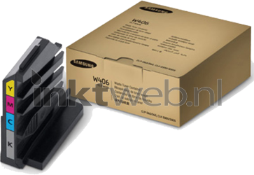Samsung CLT-W406 zwart en kleur Combined box and product
