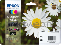 Epson 18XL Multipack (Opruiming 4 x 1-pack los) zwart en kleur
