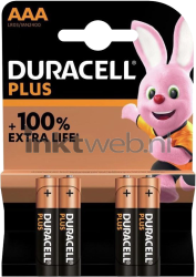 Duracell AAA Plus Power 100% 4-pack Combined box and product