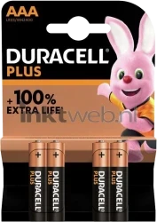 Duracell AAA Plus Power 100% 4-pack Combined box and product