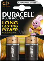 Duracell C Plus 100% 2-Pack Front box