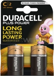 Duracell C Plus 100% 2-Pack Front box